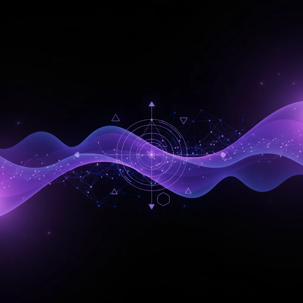 Abstract data visualization with purple and blue gradients